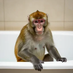 monke on bathtub
