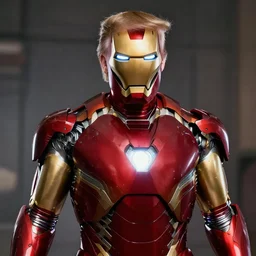 donald trump as iron man. realistic style