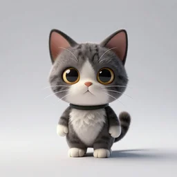 chibi ragdoll cat, professional studio photo, full body, isolated on a pure white background, centered, entire subject in frame, sharp focus, soft studio lighting