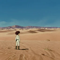 wide shot tatooine landscape Star Wars a new hope 1977 studio ghibli Miyazaki animation highly detailed 70mm