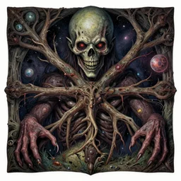 detailed image of a creepy natural museum in the deep space by richard corben, rich deep colors. masterpiece . intricate artwork, very coherent symmetrical artwork, cinematic, hyper realism, high detail, auschwitz camp,  octane render, unreal engine, 8k, Vibrant colors, Smooth gradients, High contrast, depth of field. by Katsuhiro Otomo, full body character drawing, inspired by Evangeleon, clean ink detailed line drawing, intricate detail, extremely detailed.