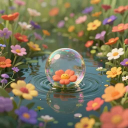 colourful murky nature with cute bubble appearing from the flowers in water, in the style of craola, shallow depth of field, highly detailed, digital painting, trending artstation, concept art, illustration, cinematic lighting, vibrant colors, photorealism, epic, octane render