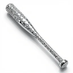 baseball bat made out of diamond. the baseball bat was constructed from diamond. the baseball bat was created from diamond