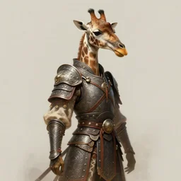 a anthropomorphic girrafe warrior, diffuse lighting, fantasy, intricate, elegant, highly detailed, lifelike, photorealistic, digital painting, artstation, illustration, concept art, smooth, sharp focus, naturalism, trending on byron's - muse, by greg rutkowski and greg staples