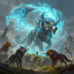 mount epic swift timber wolf screenshot world of warcraft mounts worldboss bioluminecant light concept sketch art and by feng zhu alena aenami artworks in 4 k beeple, by thomas kinkade heartstone overwatch blizzard 3 d rtx hdr