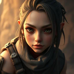 cute girl. soft lighting, close up peter mohrbacher, featured on artstation, octane render, cinematic, rugged, intricate, 8 k