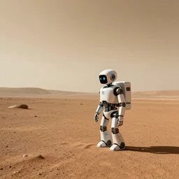 lonely robot living on the surface of mars