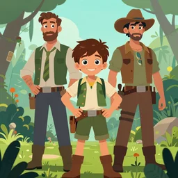 Sergio Bleda and Jérémy Petiqueux and Alex Maleev artwork of a boy super scientist in a retro jungle explorer costume