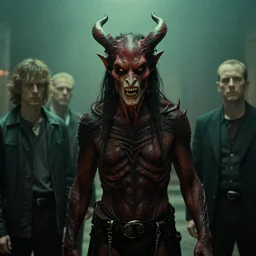the demon, film still from the movie directed by denis villeneuve and david cronenberg with art direction by bernie wrightson, tim hildebrandt and tim white, photorealistic