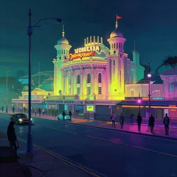 cyberpunk brighton in 2 0 7 7 by thomas kinkade