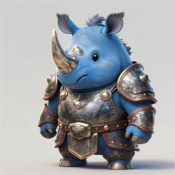 An adorable anthropomorphic blue rhino wearing warrior armor, highly detailed, digital painting, artstation, concept art, smooth, sharp focus, studio light, by Justin Gerard and Jason Chan,