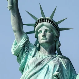 gorgeous scarlett johanson as the statue of liberty, photo realistic, octane render, artstation,