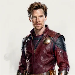 Benedict cumberbatch as Guardians of the Galaxy starlord high quality digital painting in the style of James Jean