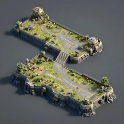 3 d render of a level design concept art, for a science - fiction ego shooter, octane render, unreal engine, wlop, 4 k