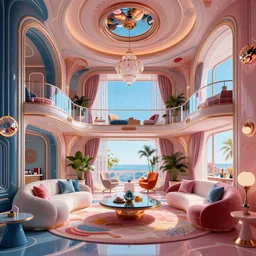 futuristic apartment interior, intricate, elegant, vivid colors, highly detailed, john park, craig mullins, sparth, ruan jia, jeffrey catherine jones