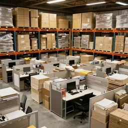 a warehouse full of office cubicles, craigslist photo