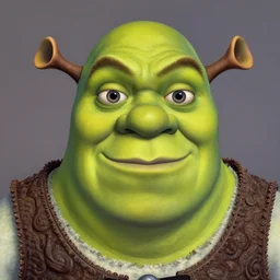 Shrek the Third, portrait, crisp face, artwork by Georges de La Tour