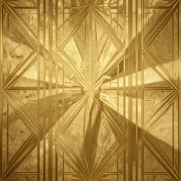 symmetry, repeating pattern gold wall paper. art deco