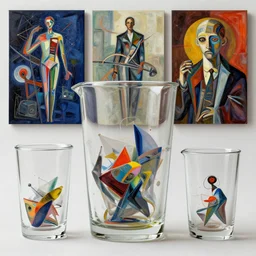 glassware by artstation, deviantart, etsy, pixiv, artfol, artbox, cgsociety, gfxartist, artful, zatista, artpal, instagram, frank stella, beeple, giger, kuskov, zawadzki, abstract, surrealism,, hyperrealism, futurism 4 k detailed