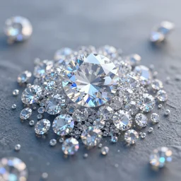 iridescent particle on frozen diamonds, iperdetailed, artstation, render, 3 d tilt shift, 4 k