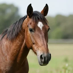 horse with human facial features