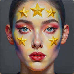 intricate five star dream facial portrait by casey weldon, oil on canvas, hdr, high detail, photo realistic, hyperrealism, matte finish, high contrast, 3 d depth, centered, masterpiece, vivid and vibrant colors, enhanced light effect, enhanced eye detail, artstationhd