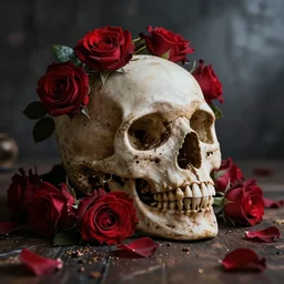 skull and roses,