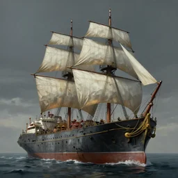 a ship in the style of H. R. Giger, realistic painting, high definition, digital art, matte painting, very detailed, realistic