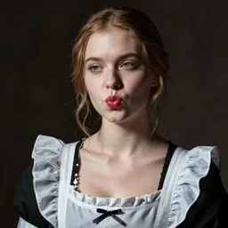 portrait of a beautiful irish coquette maid, pouty lips, pale skin, bodice, in a style blend of greg rutkowski and gaston bussiere and artgerm, cinematic lighting, sharp focus, photorealistic