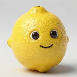 photograph of a lemon 🍋 with a face, highly detailed