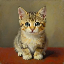 an oil painting of a kitten by salvador dali
