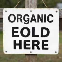 chicken coop sign, organic eggs sold here