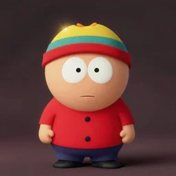“Studio photograph of a boy that looks like Cartman from South Park”