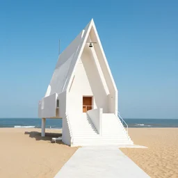 a beach in the style of avant - garde