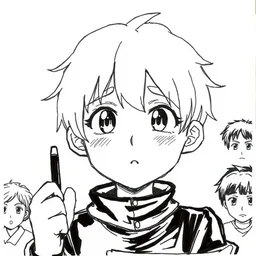 awful flat bad front facing anime - esque art, drawn by inexperienced artistically - challenged 1 4 - year - old in class in 2 0 minutes when bored, bad proportions, ink pen, scratchy, no shading