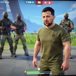 in - game footage of zelensky in fortnite