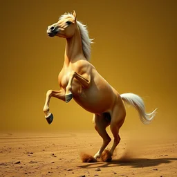 a long - shot of an excited horse standing on its hind legs, rearing up, in style of jacques - louis david