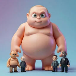 hyperrealistic rendering, fat smooth cronenberg flesh monster vladimir putin by donato giancola and greg rutkowski and wayne barlow and zdzisław beksinski, eyeballs, product photography, action figure, sofubi, studio lighting, colored gels, colored background