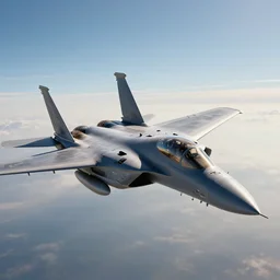 Icarus surprised to see a F-15 flying next to him. Realistic render, 4k, hdr, dynamic lighting