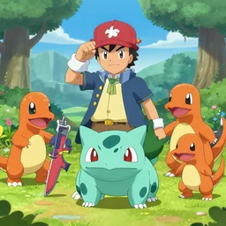 charles dickens dressed as pokemon trainer. bulbasaur and charmanders all around the place