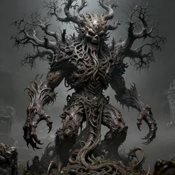 horrifying tree monster, maximalist, high detail, 8k, ornate, dark fantasy, complex