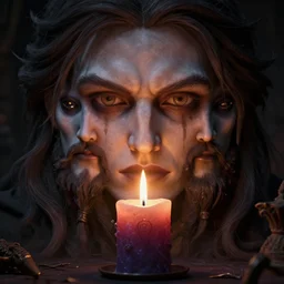 photo realistic image of a witches magic candle, stunning 3 d render inspired art by istvan sandorfi and greg rutkowski, perfect facial symmetry, realistic, highly detailed attributes and atmosphere, dim volumetric cinematic lighting,