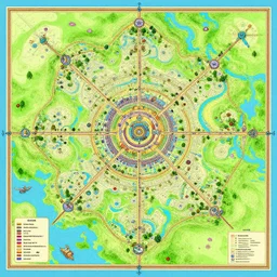 A psychedelic portrait of RPG MAP  vibrant color scheme, highly detailed, in the style of romanticism, cinematic, artstation, Moebius, Greg rutkowski