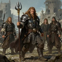stout dwarven warrior Gimli by Mark Brooks, Donato Giancola, Victor Nizovtsev, Scarlett Hooft, Graafland, Chris Moore