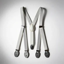porcelain suspenders, commercial catalog photo, isolated on a pure white background, centered, entire object in frame, sharp focus, soft studio lighting