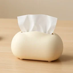 product photo of a tissue box in the style of an egg