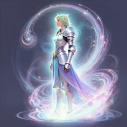 side profile concept art by artgerm of imogen poots as a paladin, gloomhaven, luminescent, colorful swirly magic ripples, pastel colors, by lawren harris, thomas blackshear, eve ventrue, sherree, ilya kuvshinov, magali villeneuve, jeremy lipkin, rob rey, christophe vacher