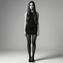 full body portrait of a beautiful woman in black and white, photorealistic, hair down to waist, in the style of Kevin Kostic, art by diego fazio and diegoKoi and artgerm, hyper sharp focus, 8k highly detailed