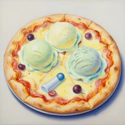cel - shaded picture of ice cream pizza, 1 0 8 0 p award - winning painting