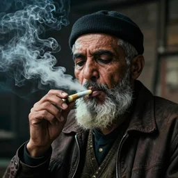 Borat smoking a giant joint, 8k, smoke, hyper-detailed, cinematic